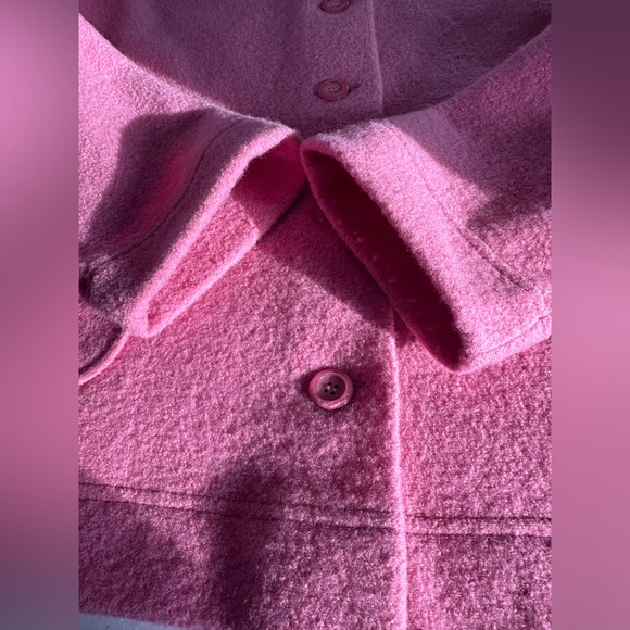Norm Thompson 100% Wool Light Pink Button Up Sweater Jacket. Front Pockets - Picture 15 of 15